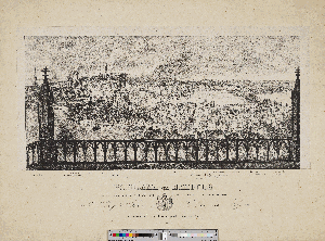 Vorschaubild von Panorama von Hamburg nach dem großen Brande vom 5.-8. Mai 1842, von der Gallerie des Jacobi Thurmes aus gesehen