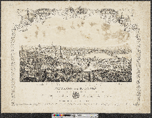 Vorschaubild von Panorama von Hamburg nach dem großen Brande vom 5.-8. Mai 1842, von der Gallerie des Jacobi Thurmes aus gesehen