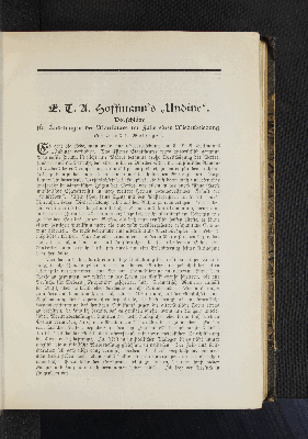 Vorschaubild von E.T.A. Hoffmann's "Undine". Vorschläge für Änderungen des Wortlautes im Falle einer Wiederbelebung. Von Hans v. Wolzogen.