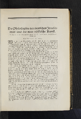 Vorschaubild von Die Philosophie des deutschen Idealismus und die neue völkische Kunst.
(Versuch einer Grundlegung im Geiste Kants, Schillers Fichtes.)
Von Arthur Hoffmann.