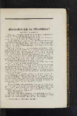 Vorschaubild von Entwickelt sich die Menschheit?
Von Käthe Sturmfels.