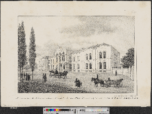 Vorschaubild von Krankenhaus der deutsch-israelitischen Gemeinde, oder das Betty Heinesche Stift, in der Vorstadt St. Pauli bei Hamburg. Erbaut 1841
(Ansichten von Hamburg und der Umgegend ; III,38)
(Hamburg's Vergangenheit in bildlichen Darstellungen ; III,38)