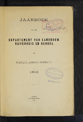 Vorschaubild von [Jaarboek van het Department van Landbouw, Nijverheid en Handel in Nederlandsch-Indië]