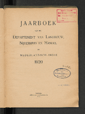 Vorschaubild von [Jaarboek van het Department van Landbouw, Nijverheid en Handel in Nederlandsch-Indië]