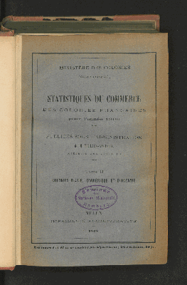 Vorschaubild von [Statistiques du commerce des Colonies françaises]