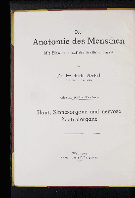 Vorschaubild von Atlas zu Haut, Sinnesorgane und nervöse Zentralorgane