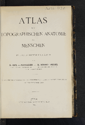 Vorschaubild von Atlas der topographischen Anatomie des Menschen