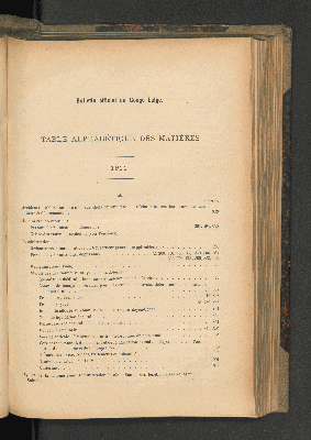Vorschaubild von Table Alphabétique Des Matières.