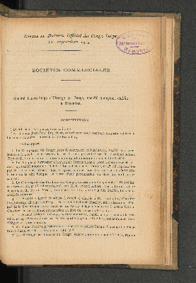 Vorschaubild von Annexe au Bulletin Officoel du Congo belge. 21 septembre 1912.)