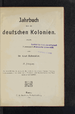 Vorschaubild von [Jahrbuch über die deutschen Kolonien]