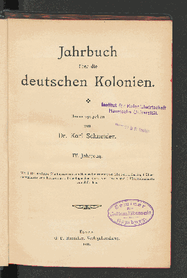 Vorschaubild von [Jahrbuch über die deutschen Kolonien]