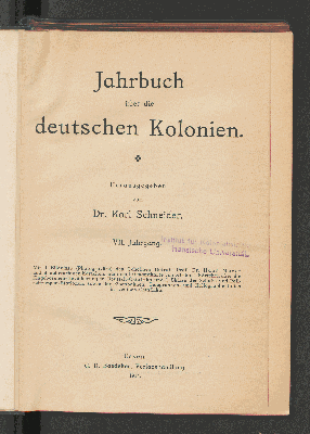 Vorschaubild von [Jahrbuch über die deutschen Kolonien]