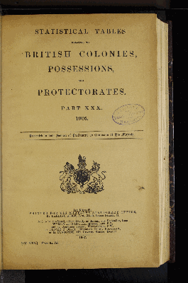 Vorschaubild von [Statistical tables relating to British self-governing dominions, crown-colonies, possessions and protectorates]