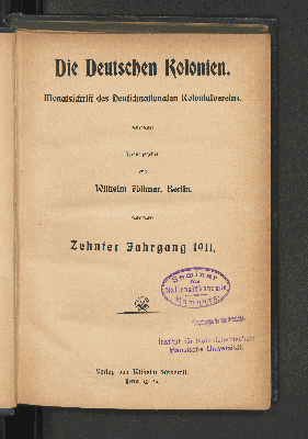 Vorschaubild von [Die deutschen Kolonien]