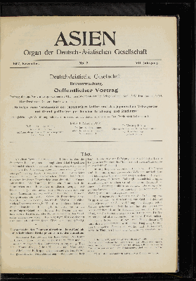 Vorschaubild von Deutsch-Asiatischhe Gesellschaft. Bekanntmachung. Oeffentlicher Vortrag.