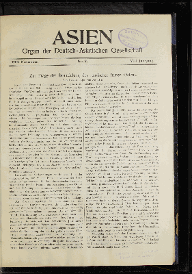 Vorschaubild von 1908,November. No.2. VIII. Jahrgang.