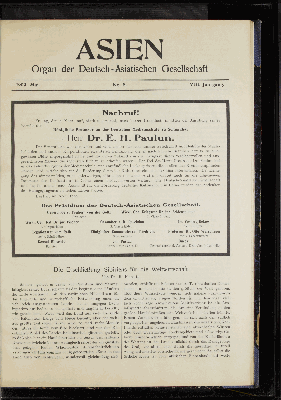 Vorschaubild von 1909, Mai. No.8. VIII. Jahrgang.