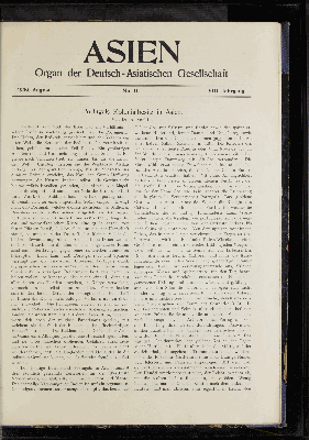 Vorschaubild von 1909, August. No.11. VIII. Jahrgang.