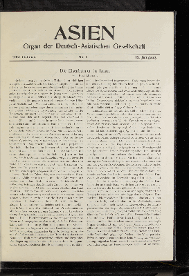 Vorschaubild von 1909, Oktober. No.1. IX. Jahrgang.