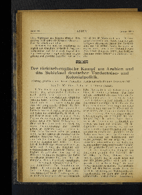 Vorschaubild von Der türkisch-englische Kampf um Arabien und das Schicksal deutscher Vorderasien- und Kolonialpolitik.