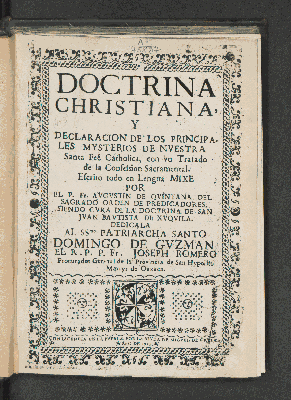Vorschaubild von Doctrina christiana y declaración de los principales mysterios de nuestra Santa Feê Catholica con un tratado de la confessión sacramental