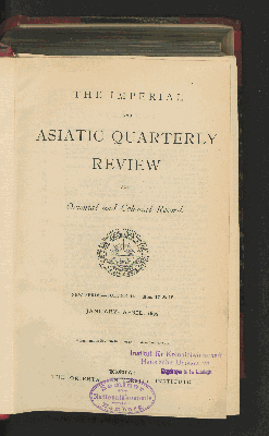 Vorschaubild von [The imperial and Asiatic quarterly review]