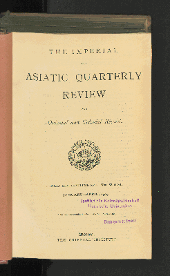 Vorschaubild von [The imperial and Asiatic quarterly review]