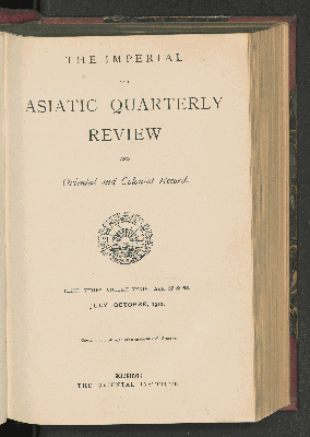 Vorschaubild von [The imperial and Asiatic quarterly review]