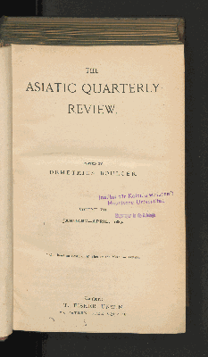 Vorschaubild von [Asiatic quarterly review]