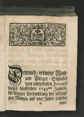 Vorschaubild von [Erneuertes und erläutertes Matten-Mandat, auf Befehl Eines Hoch-Edlen Raths der Stadt Hamburg publicirt am 10ten Maji Anno 1745.]