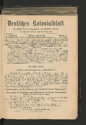 Vorschaubild von Deutsches Kolonialblatt. VIII. Jahrgang. Nummer 1.
