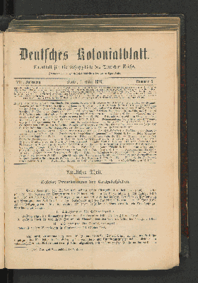 Vorschaubild von Deutsches Kolonialblatt. VIII. Jahrgang. Nummer 5.