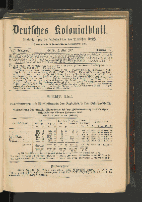 Vorschaubild von Deutsches Kolonialblatt. VIII. Jahrgang. Nummer 10.