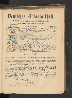 Vorschaubild von Deutsches Kolonialblatt. VIII. Jahrgang. Nummer 13.