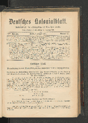 Vorschaubild von Deutsches Kolonialblatt. VIII. Jahrgang. Nummer 15.