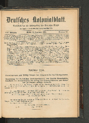 Vorschaubild von Deutsches Kolonialblatt. VIII. Jahrgang. Nummer 22.