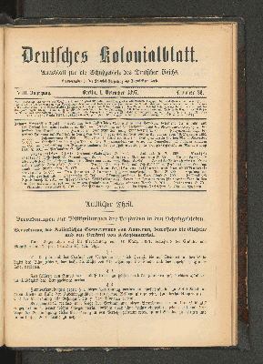 Vorschaubild von Deutsches Kolonialblatt. VIII. Jahrgang. Nummer 23.