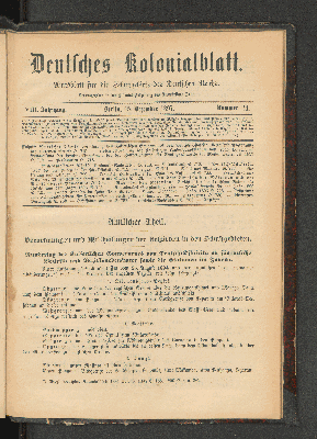 Vorschaubild von Deutsches Kolonialblatt. VIII. Jahrgang. Nummer 24.