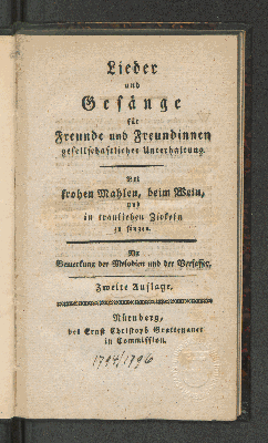 Vorschaubild von Lieder und Gesänge für Freunde und Freundinnen gesellschaftlicher Unterhaltung