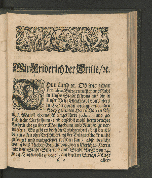Vorschaubild von [Königliche Constitution Für die Stadt Altona/ de Anno 1665. Darauff sich die neulichste Allergnädigste Verordnung...]