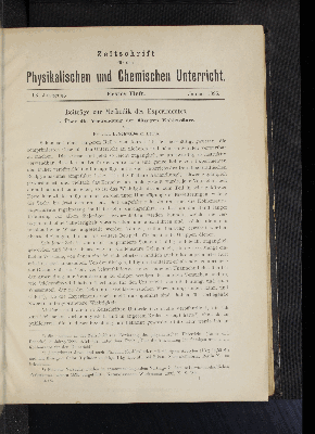 Vorschaubild von Beiträge zur Methodik des Experimentes. 1. Über die Verwendung der flüssigen Kohlensäure.