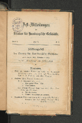 Vorschaubild von Fest-Mitteilungen des Vereins für Hamburgische Geschichte