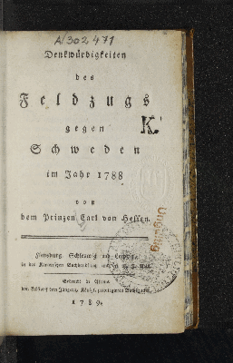 Vorschaubild von Denkwürdigkeiten des Feldzugs gegen Schweden im Jahr 1788