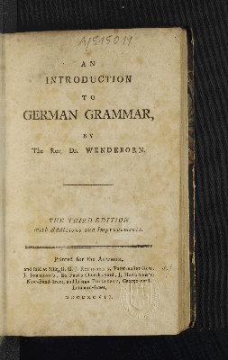 Vorschaubild von An Introduction To German Grammar