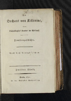 Vorschaubild von [Der Dechant von Killerine, oder Bücherklugheit strandet im Weltlauf]