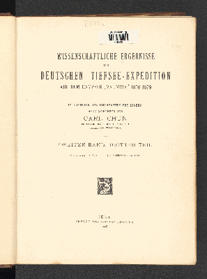 Vorschaubild von [Wissenschaftliche Ergebnisse der deutschen Tiefsee-Expedition auf dem Dampfer"Valdivia" 1898 - 1899]