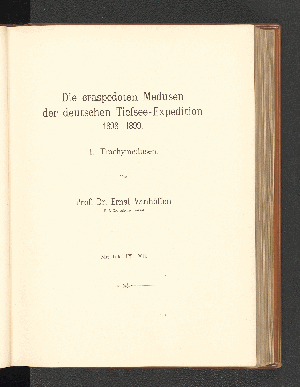 Vorschaubild von Die craspedoten Medusen der deutschen Tiefsee-Expedition 1898-1899.