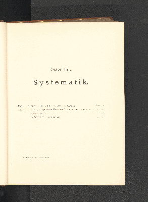 Vorschaubild von Erster Teil. Systematik