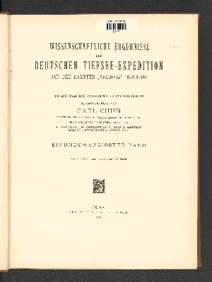 Vorschaubild von [Wissenschaftliche Ergebnisse der deutschen Tiefsee-Expedition auf dem Dampfer"Valdivia" 1898 - 1899]