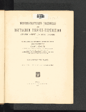 Vorschaubild von [Wissenschaftliche Ergebnisse der deutschen Tiefsee-Expedition auf dem Dampfer"Valdivia" 1898 - 1899]